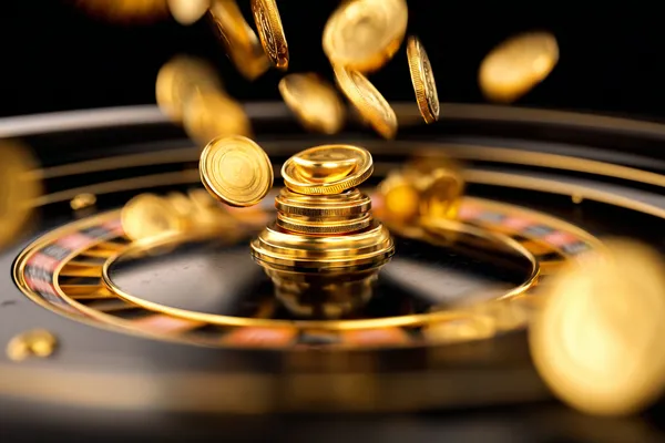 A man celebrating a winning moment on his laptop while gaming symbols float around him, capturing the excitement of QWE123 games.